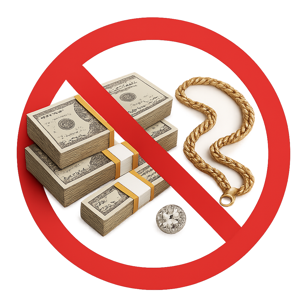 Dinero/valores sin seguro